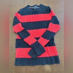 Tommy Hilfiger Blue and Red Sweater